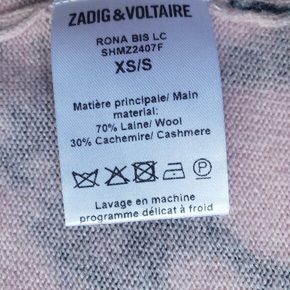Zadig & Voltaire Cashmere Wool Oversized Tie Dye Rona Cardigan - Picture 10 of 11